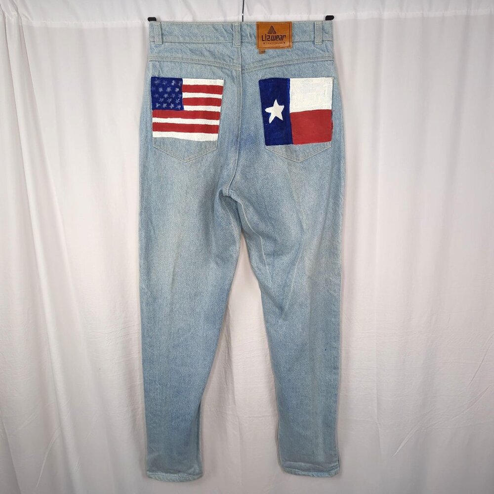 Vintage Liz Wear Jeans 10 Medium Hand Painted Art - Picture 5 of 9